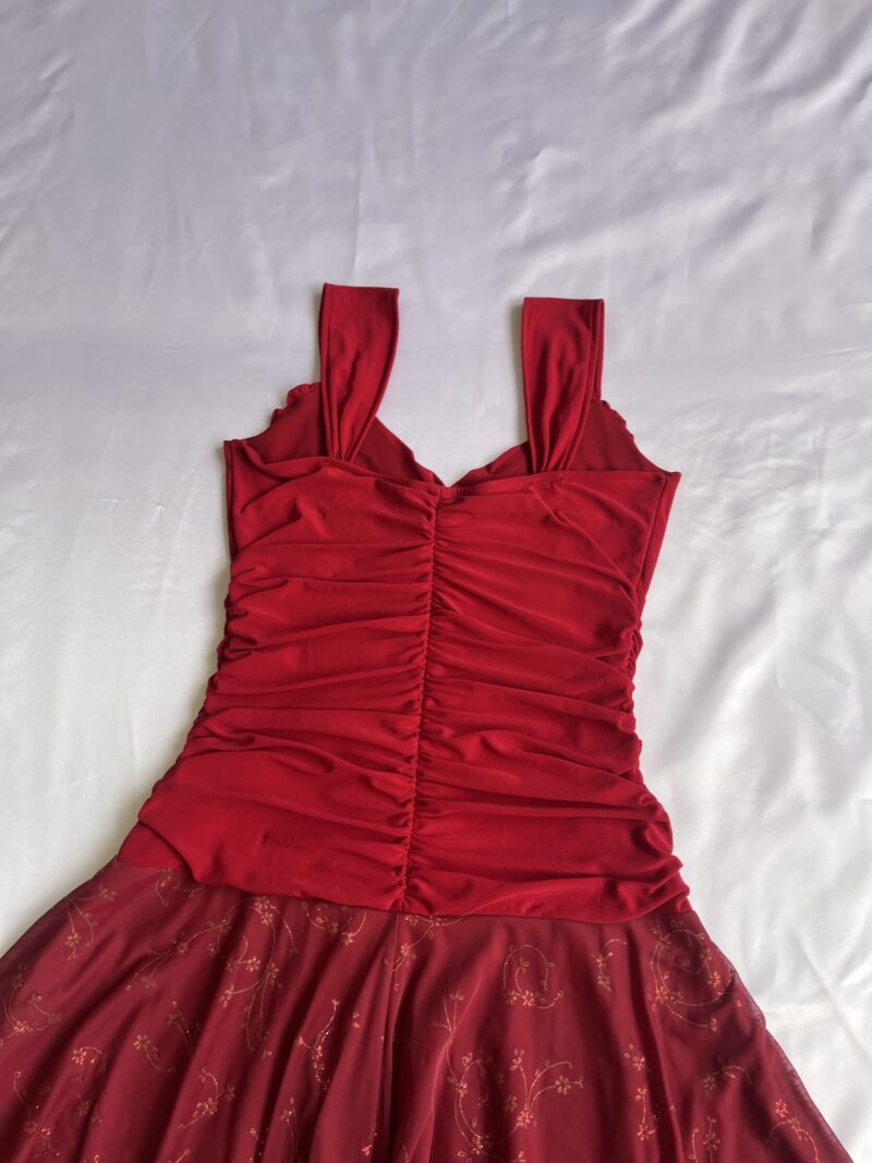 burgundy fairy dress with scarf - Imagen 13