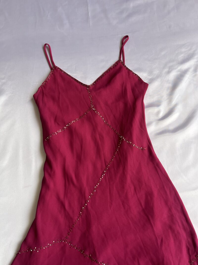 adorable long pink asymmetrical dress - Imagen 3