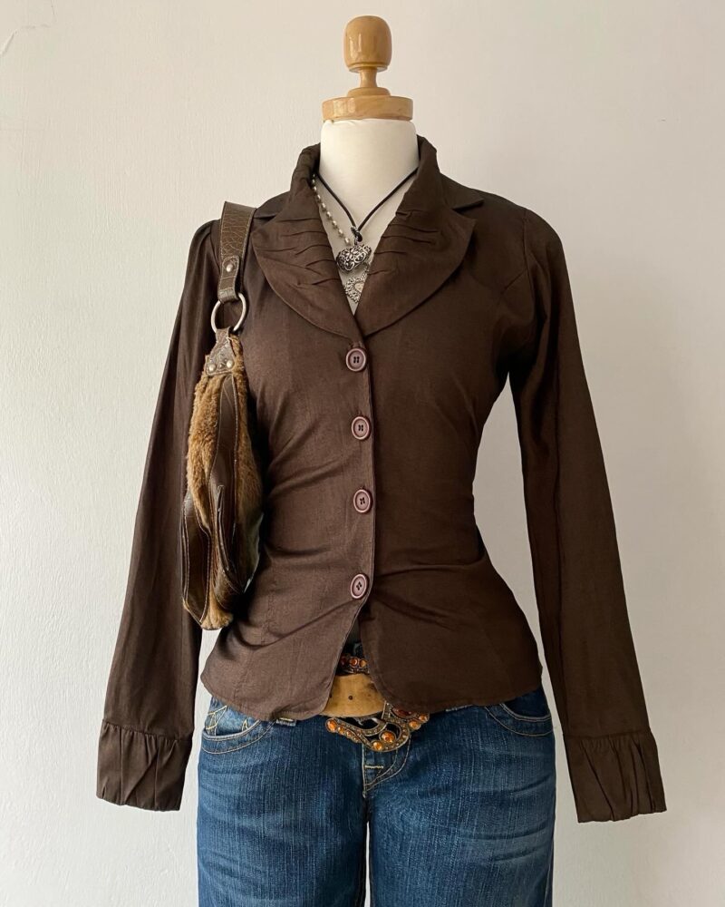 Office siren brown blouse