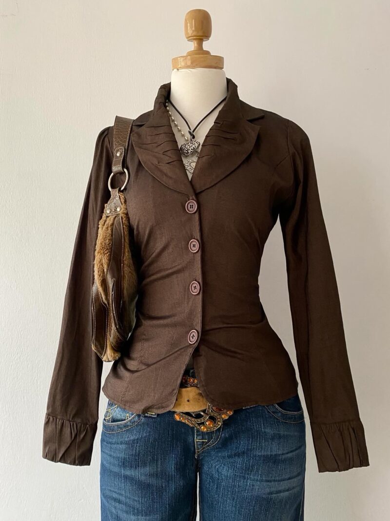 Office siren brown blouse