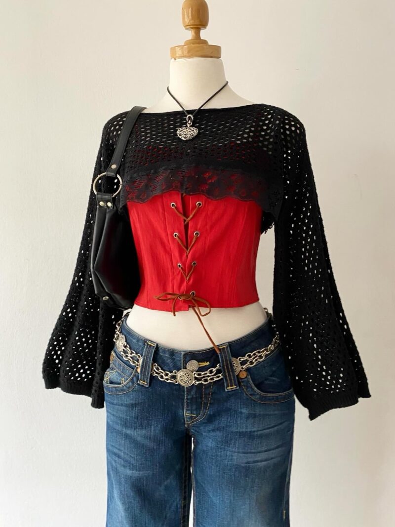 Set (corset + knitted sleeves)