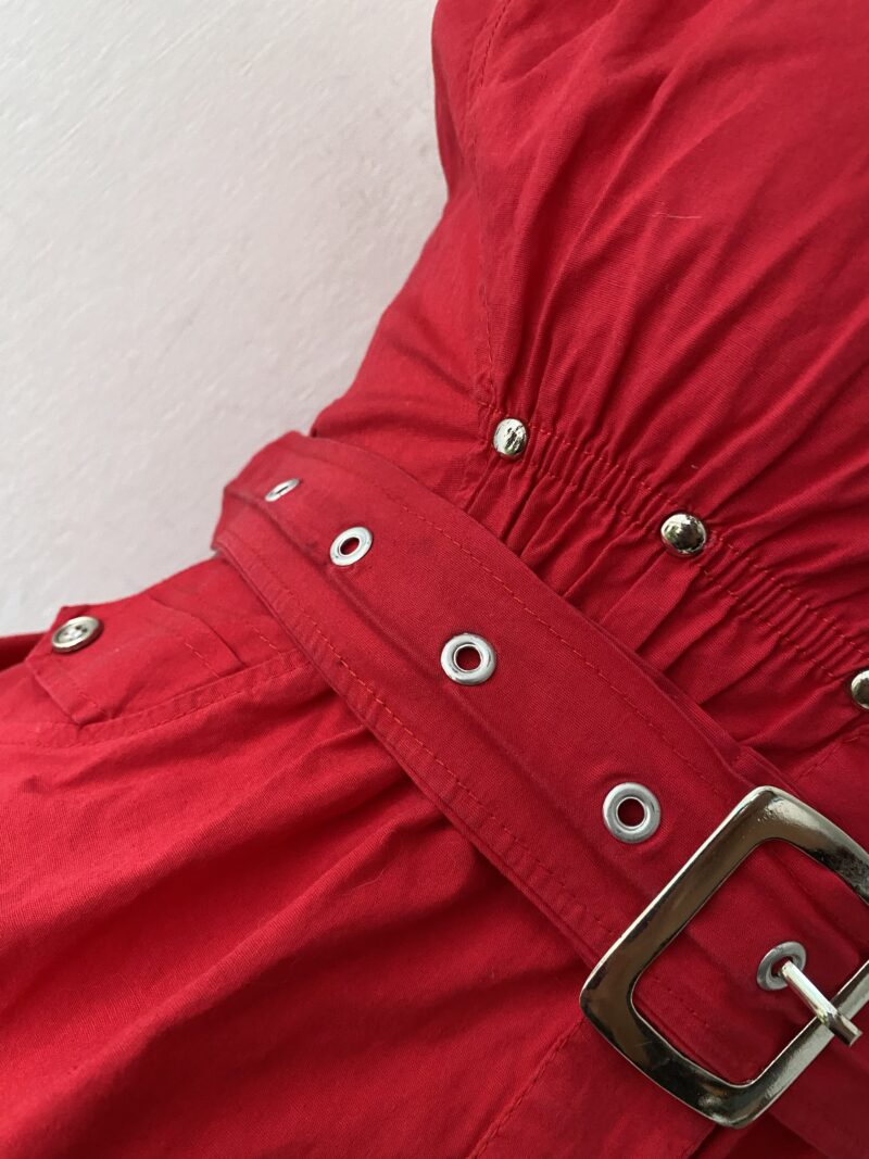 Red blouse with belt - Imagen 4